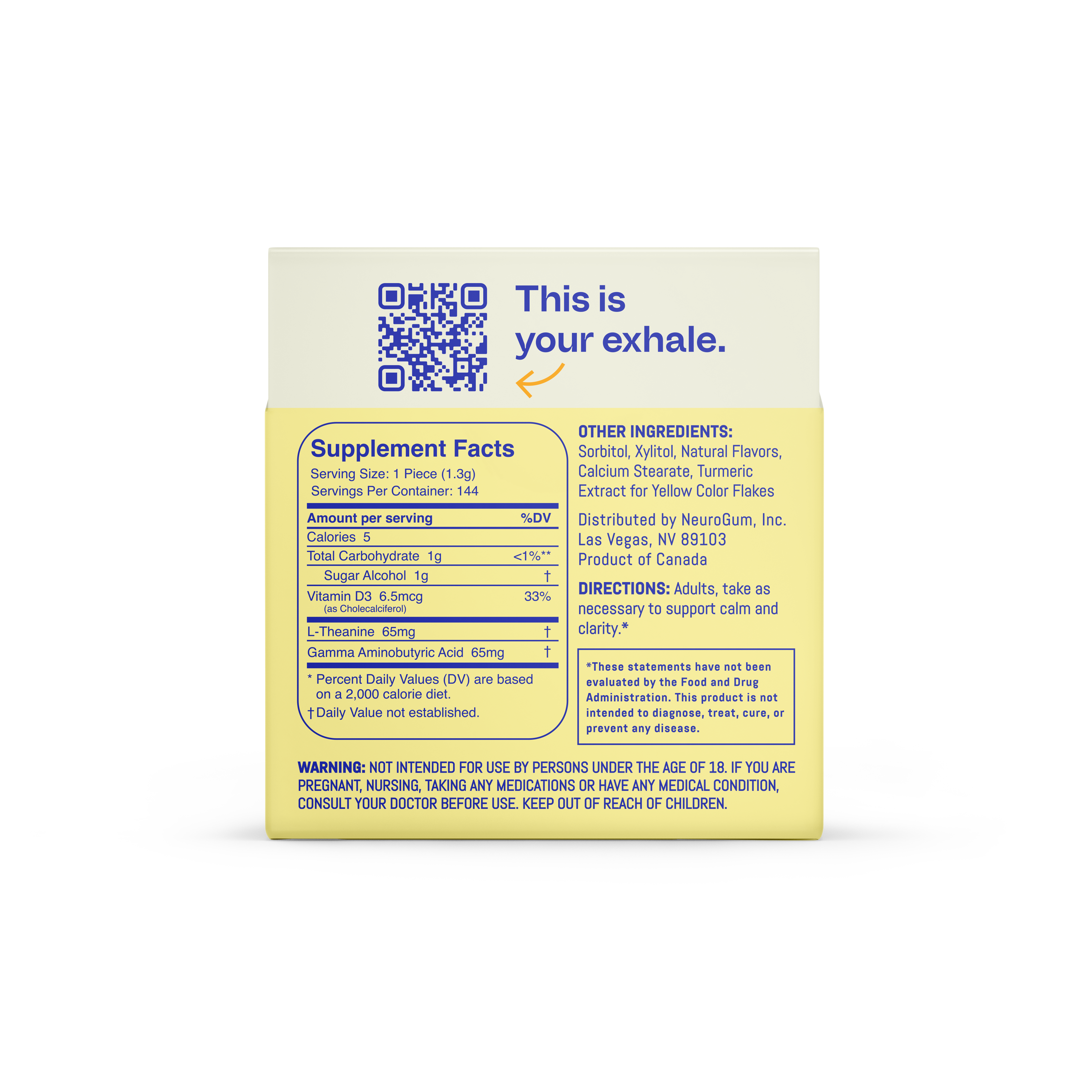 Neuro Mints | GABA + L-theanine + Vitamin D3 | Calm and Clarity Mints