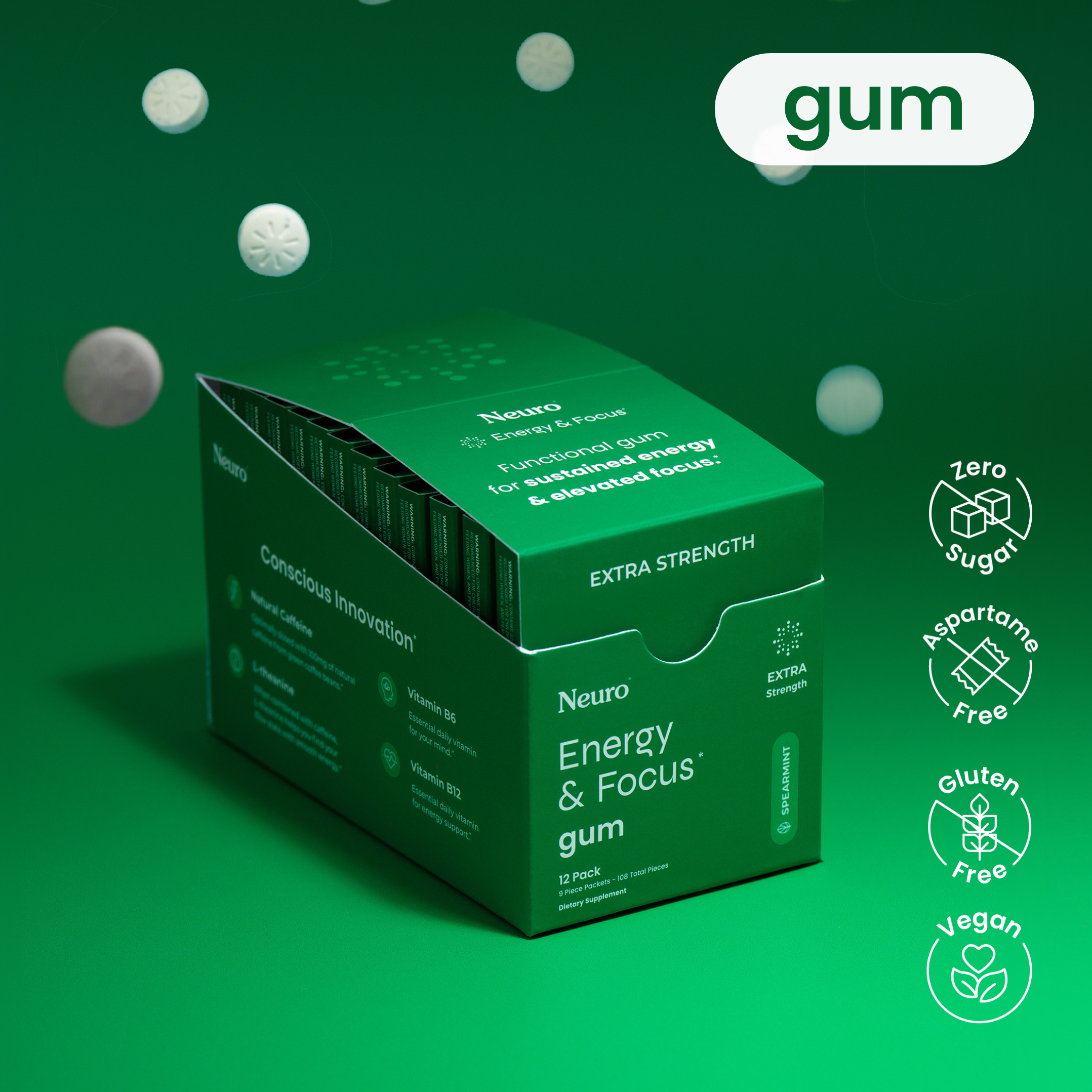 Energy and Focus Extra Strength Gum